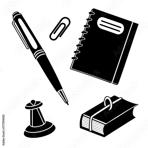 Set of office supplies for creative work