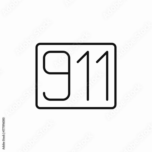 emergency call 911 icon sign vector