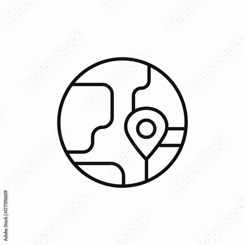 planet globe location icon sign vector