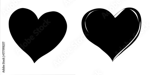 Heart Geometric Icon Modern shape Bold Abstract Red Black' can be viewed as an amalgamation of distinct visual concepts