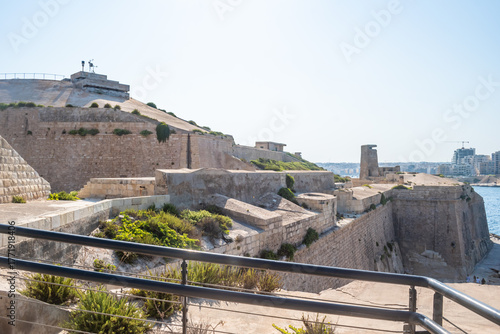 Exterior architecture of Ball's Bastion of Fort St. Elmo, Valletta MALTA