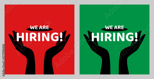 We are hiring recruitment open job vacancy design vector social media post banner template or web banner layout