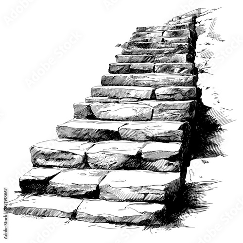 The stairs up sign is depicted in a modern illustration set against a white background