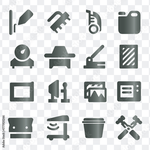 Industrial Construction Maintenance and Manufacturing Tools Icons Set