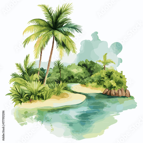 Bonito eco-tourism. Bonito eco-tourism hand drawn watercolor illustration