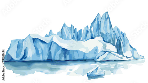 Glacier National Park. Glacier National Park hand drawn watercolor illustration