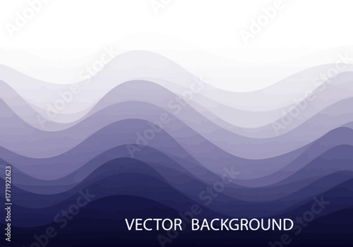 Abstract wavy blue and white gradient vector background with smooth flowing layers.