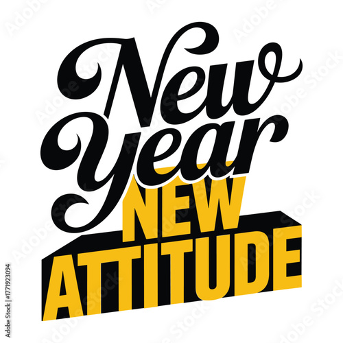 new year new attitude t shirt design