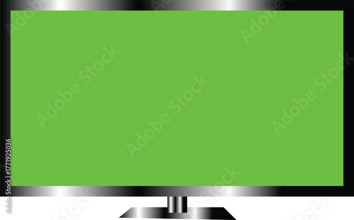 Television screen green modern electronic device with stand vector