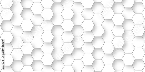 Abstract honeycomb background in white color. seamless bright white abstract leikhq hexagon background.	