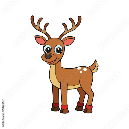 A reindeer cartoon style vector art