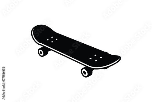 Vector illustration black skateboard, a fun and recreational activity