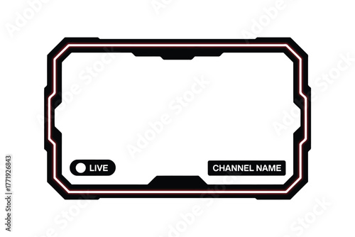 Vector illustration futuristic frame overlay for live stream