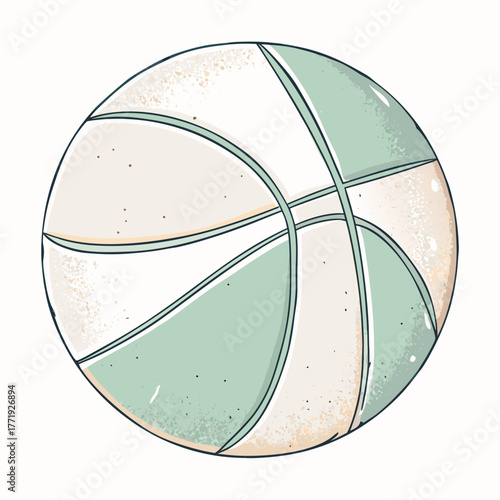 Abstract basketball illustration in soft pastel colors  