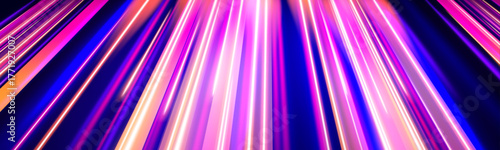 Fast glowing streams of light curve into spiral patterns, creating energy and action. Abstract beams shift with motion blur. Designed for digital and cyber concepts.