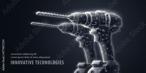 Cordless drills. Power tool, Electric screwdriver, Drill bit, Battery-operated tech, Home improvement, industrial technology, Brushless Motor Technology, innovation concept

