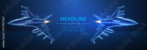 Fighter jet. Military aircraft, Aerospace innovation, AI in Air defense, Bomber plane, Space force, Stealth Fighter Technology, Jet Hypersonic Engines, Advanced Sensor Fusion, Army aviation concept

