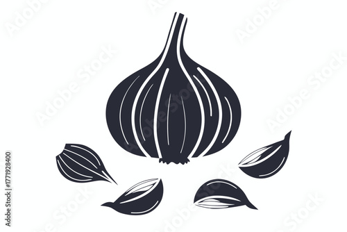 Stylized jackfruit silhouette shows the distinct spiky rind alongside a cut section revealing juicy pods