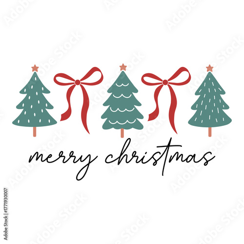 Coquette Merry Christmas, Boho Christmas Tree, Holiday, Winter, Festive, Christmas T-shirt