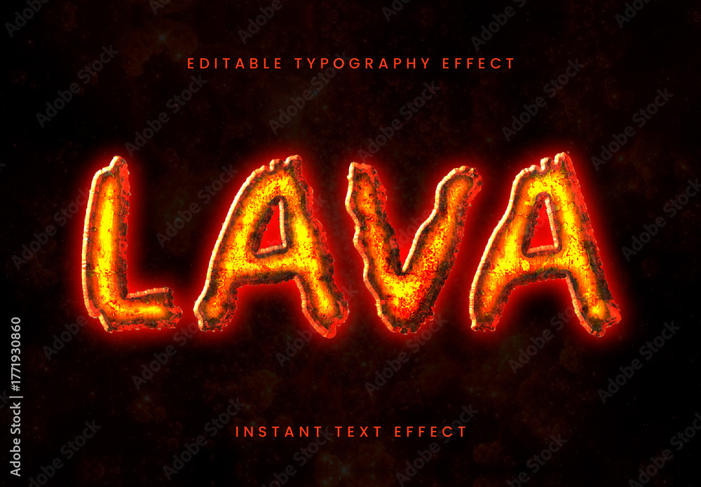 Fire Lava Lettering Design Yellow And Red Lava Text Effect Burning Fire Font Stock Template ...