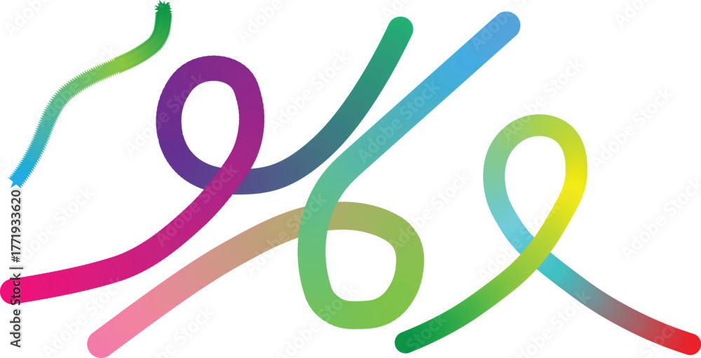 Fototapeta premium abstract colorful flowing ribbon lines design with purple pink teal green gradient curves for modern dynamic branding