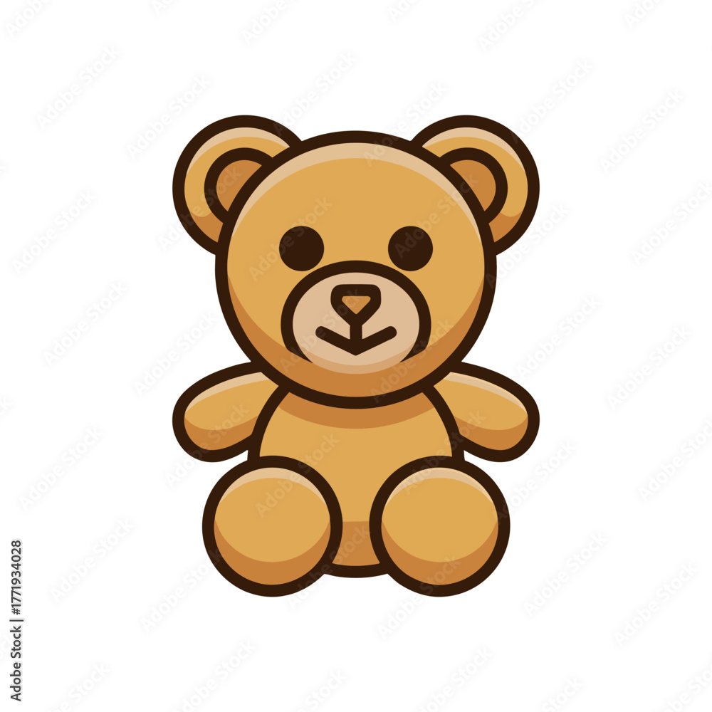 Fototapeta premium Teddy bear icon on White Background Vector Art Illustration on white background.