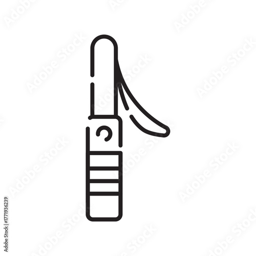 

flashlight torch black line icon. Vector isolated element