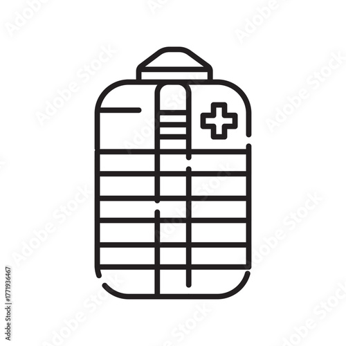 pouch tactical  black line icon. Vector isolated element