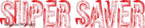 Super saver Red Grunge Stamp Label – Promotional Sale Tag