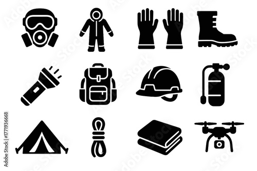 Hard fireproof tent rope volcanic icon drone suit blanket safety gear emergency