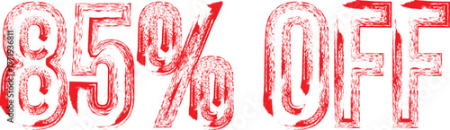 85% OFF Red Grunge Stamp – Discount Label for Sale Promotion