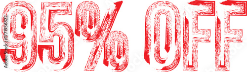 95% OFF Red Grunge Stamp – Discount Label for Sale Promotion