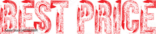 Red Grunge “Best price” Stamp Label – Sale Promotion Badge on White Background