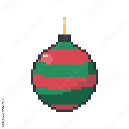 Christmas ball pixel art vector illustration