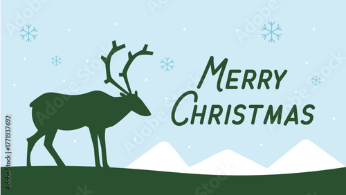 Illustration vectorielle de Noël avec message et illustration d'un cerf.