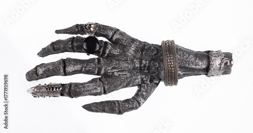 Witch's hand isolated on white background