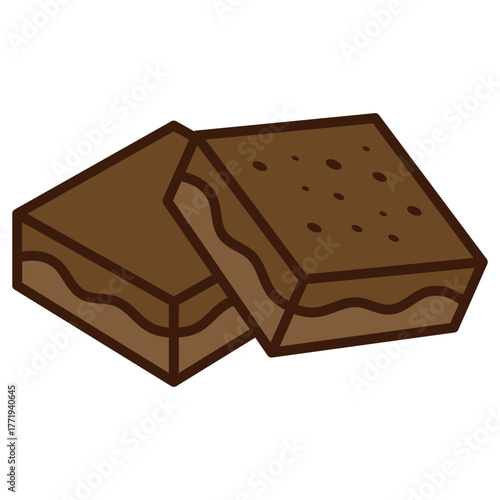 Brownie Icon – Chocolate Dessert Vector Illustration