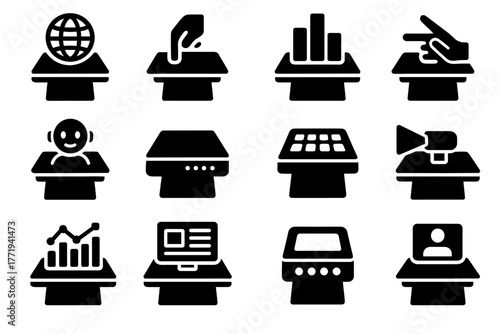 Vector lens virtual projection panels sensor led collaboration ai interface indicators icon