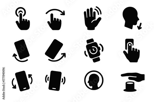 Proximity grid alert hand gesture activation confirm icon icons ring vector motion
