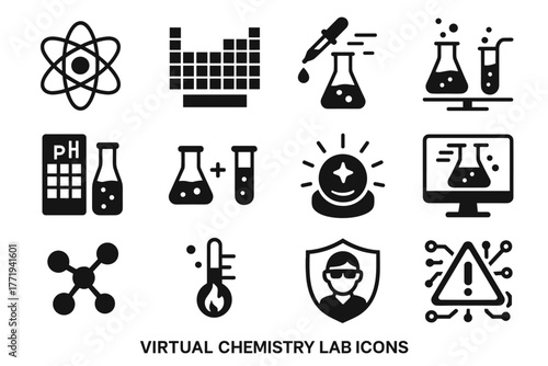 Lab ph vector gauge icon indicator atomic detector virtual button chemistry reaction