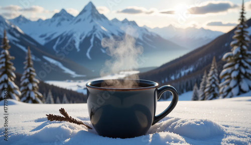 morning coffee with a cup of coffee