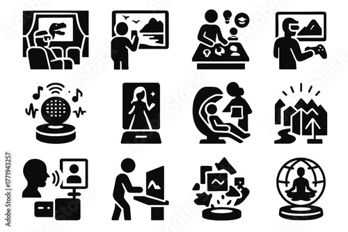 Controller hub icon immersive changer concert sphere ai immersion collection vector virtual