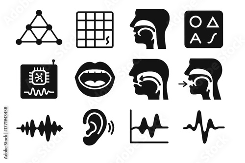 Lab stages diagram mouth phonetics collection generator icon sound chart vector graph