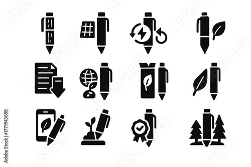 Made badge eco environmental to smart biodegradable drawing vector icon impact friendly