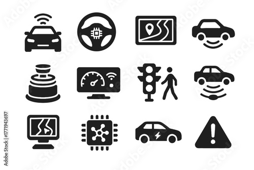 Autonomous icon display vehicle unit car signal system ai interface vector lidar