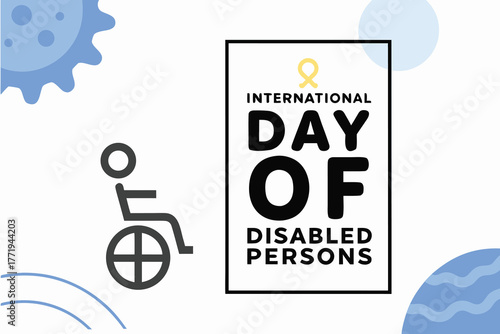 Modern illustrating the international day of disabled persons on a light background