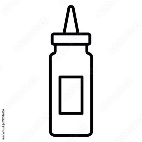 Ketchup Icon – Tomato Sauce Bottle Vector Illustration