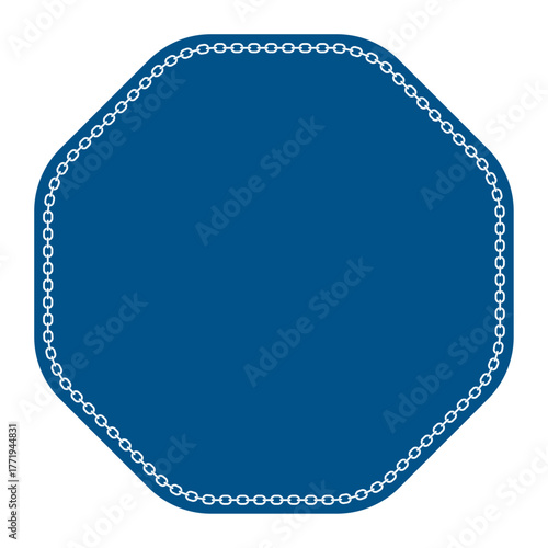 blank octagon with round chain frame, suitable for emblem, logo template, label design, or industrial themed decoration
