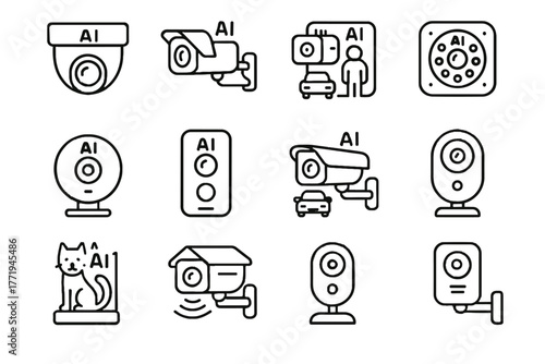 Icons icon motion vector cam vision outdoor parking bullet camera ai pet