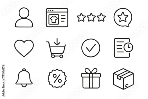 Confirmation icons bubble order experience wrap gift icon heart vector history shopping